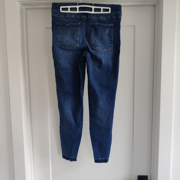 SPANX Distressed Skinny Ankle Jeans Medium Wash Size Large - Picture 6 of 12